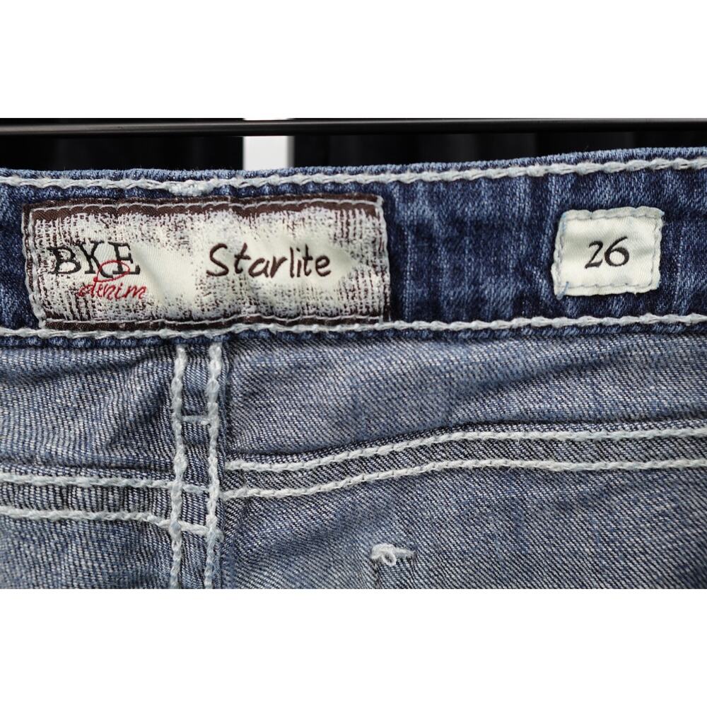 BKE Denim Women's Distressed Starlite Rolled Cuff Crop Raw Hem Denim Jeans SZ 26 - Picture 15 of 16